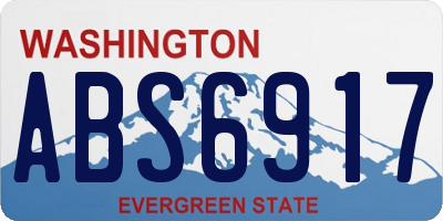 WA license plate ABS6917
