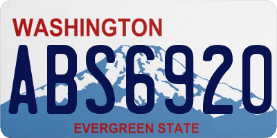 WA license plate ABS6920