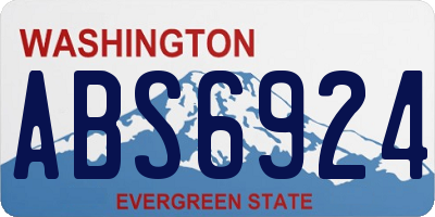 WA license plate ABS6924
