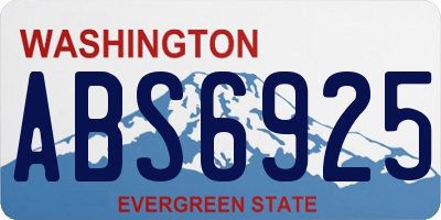 WA license plate ABS6925