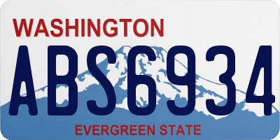 WA license plate ABS6934