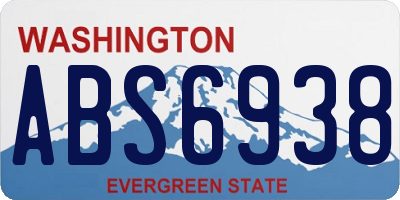 WA license plate ABS6938