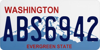 WA license plate ABS6942