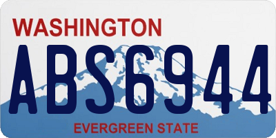 WA license plate ABS6944