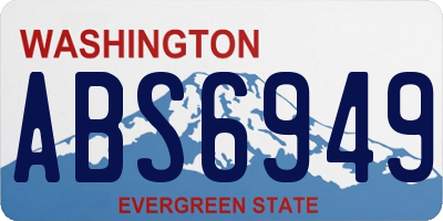WA license plate ABS6949