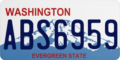 WA license plate ABS6959