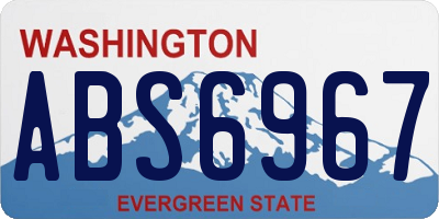 WA license plate ABS6967