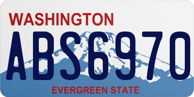 WA license plate ABS6970