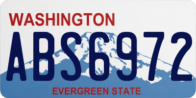 WA license plate ABS6972