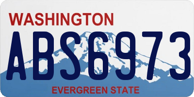 WA license plate ABS6973