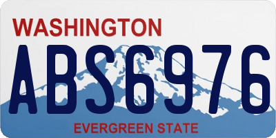 WA license plate ABS6976