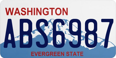 WA license plate ABS6987
