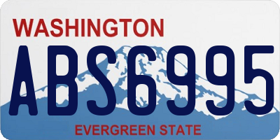 WA license plate ABS6995