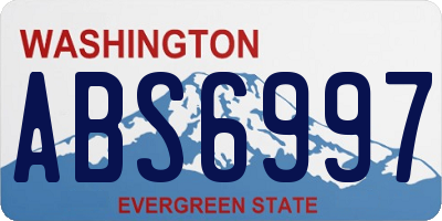 WA license plate ABS6997