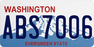 WA license plate ABS7006