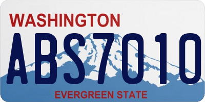 WA license plate ABS7010