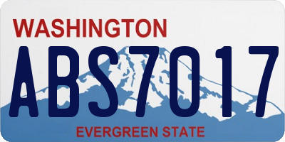 WA license plate ABS7017