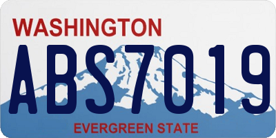 WA license plate ABS7019