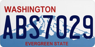 WA license plate ABS7029
