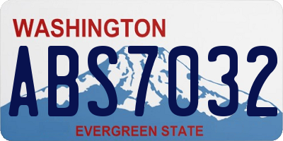 WA license plate ABS7032
