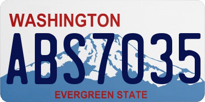 WA license plate ABS7035