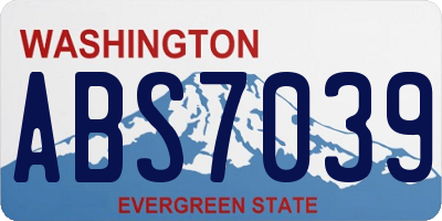 WA license plate ABS7039
