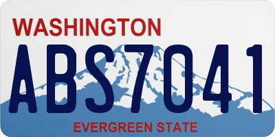 WA license plate ABS7041