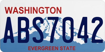 WA license plate ABS7042