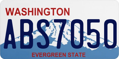 WA license plate ABS7050