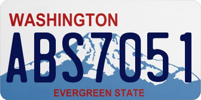 WA license plate ABS7051