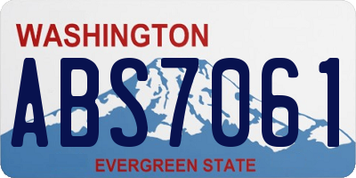 WA license plate ABS7061