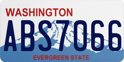 WA license plate ABS7066