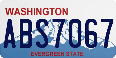 WA license plate ABS7067