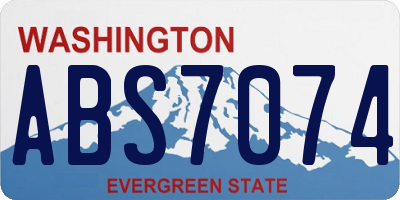 WA license plate ABS7074