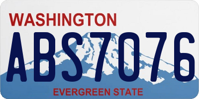 WA license plate ABS7076
