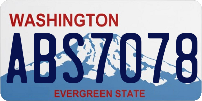 WA license plate ABS7078