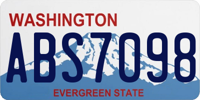 WA license plate ABS7098