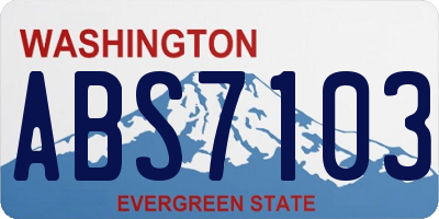 WA license plate ABS7103
