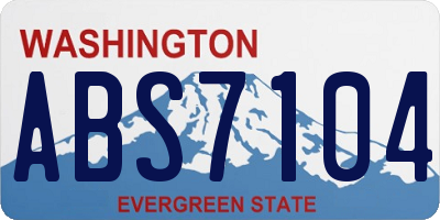 WA license plate ABS7104