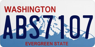 WA license plate ABS7107