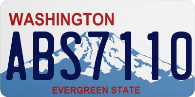WA license plate ABS7110