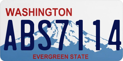 WA license plate ABS7114