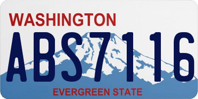 WA license plate ABS7116