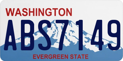 WA license plate ABS7149