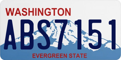 WA license plate ABS7151