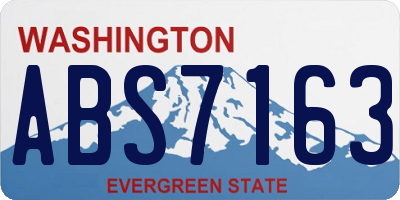 WA license plate ABS7163