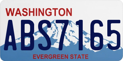 WA license plate ABS7165