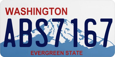 WA license plate ABS7167