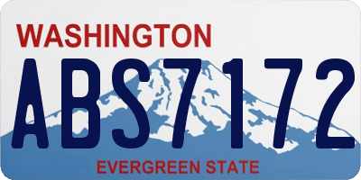 WA license plate ABS7172