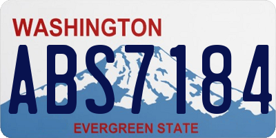 WA license plate ABS7184